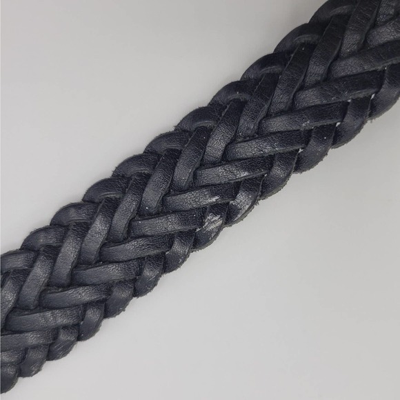 [SOLD]Surrey Belt Mens L Black Leather Braided Casual Minimal Everyday Normcore - Picture 6 of 6